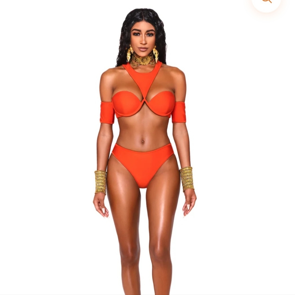 B Fyne Ariba Swim Top In Flame